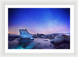 Night Shine , Bonsai Rock Lake Tahoe - Framed Print