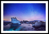 Night Shine , Bonsai Rock Lake Tahoe - Framed Print