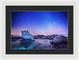 Night Shine , Bonsai Rock Lake Tahoe - Framed Print