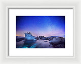 Night Shine , Bonsai Rock Lake Tahoe - Framed Print