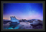 Night Shine , Bonsai Rock Lake Tahoe - Framed Print