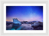 Night Shine , Bonsai Rock Lake Tahoe - Framed Print