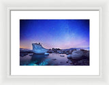Night Shine , Bonsai Rock Lake Tahoe - Framed Print
