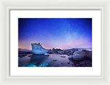 Night Shine , Bonsai Rock Lake Tahoe - Framed Print