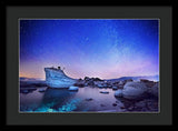 Night Shine , Bonsai Rock Lake Tahoe - Framed Print