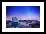 Night Shine , Bonsai Rock Lake Tahoe - Framed Print