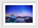 Night Shine , Bonsai Rock Lake Tahoe - Framed Print