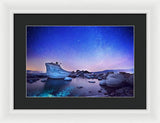 Night Shine , Bonsai Rock Lake Tahoe - Framed Print