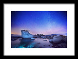 Night Shine , Bonsai Rock Lake Tahoe - Framed Print