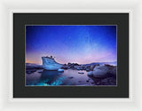 Night Shine , Bonsai Rock Lake Tahoe - Framed Print