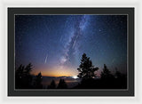 Perseid Meteor Shower From Tahoe - Framed Print