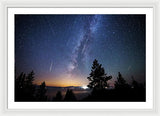 Perseid Meteor Shower From Tahoe - Framed Print