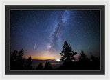 Perseid Meteor Shower From Tahoe - Framed Print