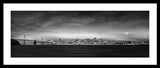 San Fransisco Cityscape Black And White Panorama - Framed Print