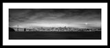 San Fransisco Cityscape Black And White Panorama - Framed Print