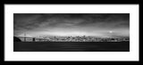 San Fransisco Cityscape Black And White Panorama - Framed Print