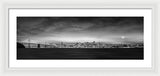 San Fransisco Cityscape Black And White Panorama - Framed Print