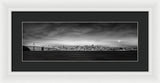 San Fransisco Cityscape Black And White Panorama - Framed Print