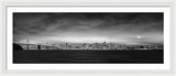 San Fransisco Cityscape Black And White Panorama - Framed Print