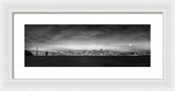 San Fransisco Cityscape Black And White Panorama - Framed Print