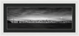 San Fransisco Cityscape Black And White Panorama - Framed Print