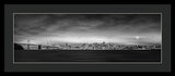 San Fransisco Cityscape Black And White Panorama - Framed Print