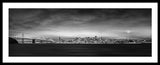 San Fransisco Cityscape Black And White Panorama - Framed Print