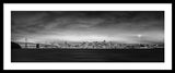 San Fransisco Cityscape Black And White Panorama - Framed Print