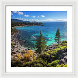 Sand Harbor Lookout By Brad Scott - Square - Framed Print
