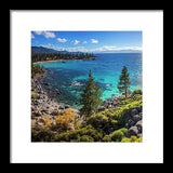 Sand Harbor Lookout By Brad Scott - Square - Framed Print