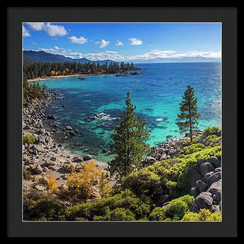 Sand Harbor Lookout By Brad Scott - Square - Framed Print