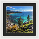 Sand Harbor Lookout By Brad Scott - Square - Framed Print