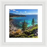 Sand Harbor Lookout By Brad Scott - Square - Framed Print