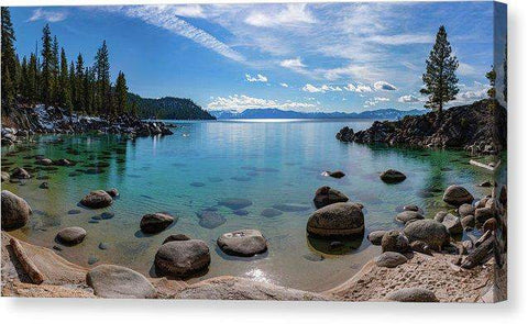Secret Cove Aquas By Brad Scott - Canvas Print-12.000" x 6.250"-Lake Tahoe Prints