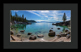 Secret Cove Aquas By Brad Scott - Framed Print