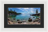 Secret Cove Aquas By Brad Scott - Framed Print