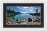 Secret Cove Aquas By Brad Scott - Framed Print