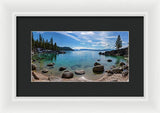 Secret Cove Aquas By Brad Scott - Framed Print