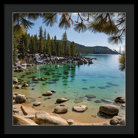 Secret Cove Through The Trees By Brad Scott - Framed Print
