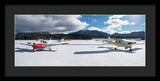 Snow Covered Airplanes at Lake Tahoe Airport - Framed Print