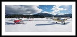 Snow Covered Airplanes at Lake Tahoe Airport - Framed Print