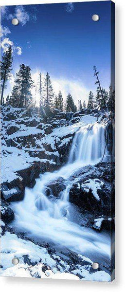 Snowy Falls By Brad Scott - Acrylic Print-Lake Tahoe Prints