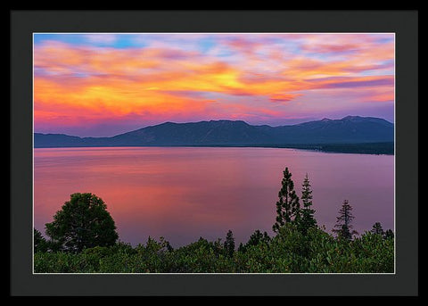 South Lake Tahoe Sunset By Brad Scott - Framed Print