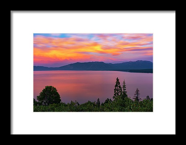 South Lake Tahoe Sunset By Brad Scott - Framed Print