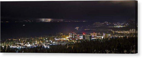 Storm Over The City - Canvas Print-20.000" x 6.875"-Lake Tahoe Prints