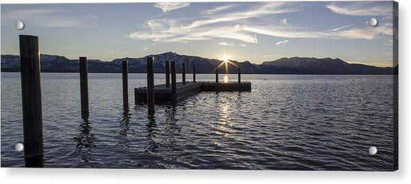 Sun Burst Over Mt Tallac - Acrylic Print