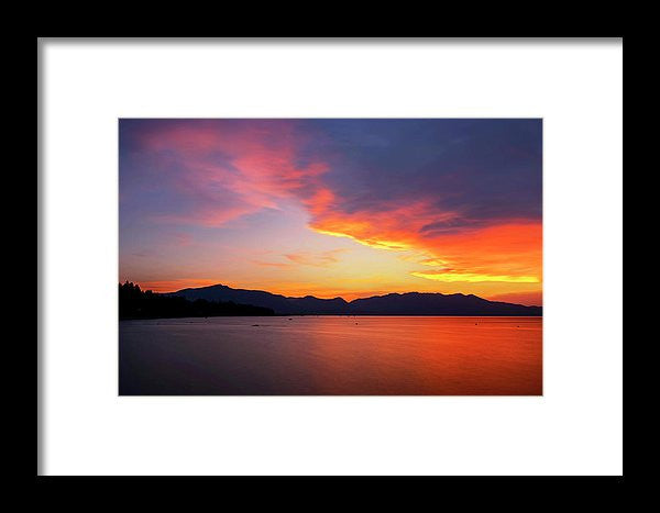 Tallac On Fire - Framed Print