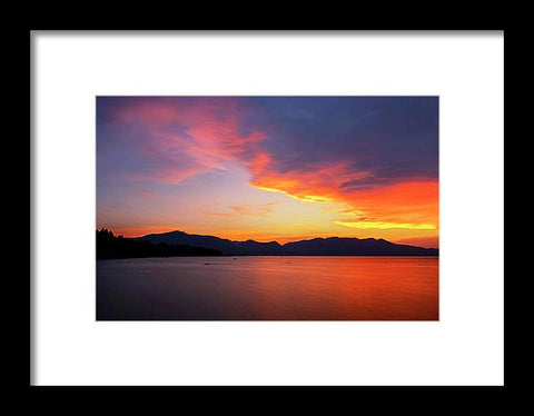 Tallac On Fire - Framed Print
