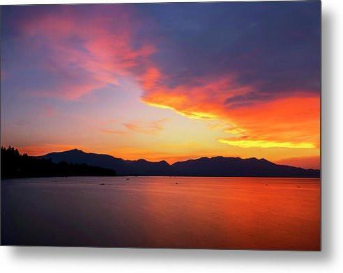 Tallac On Fire - Metal Print