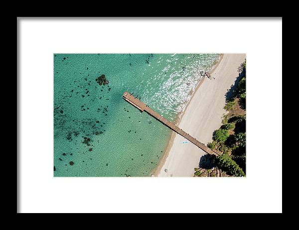 West Shore Lake Tahoe Pier Aerial - Framed Print